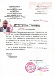 Attestation d'Artiste